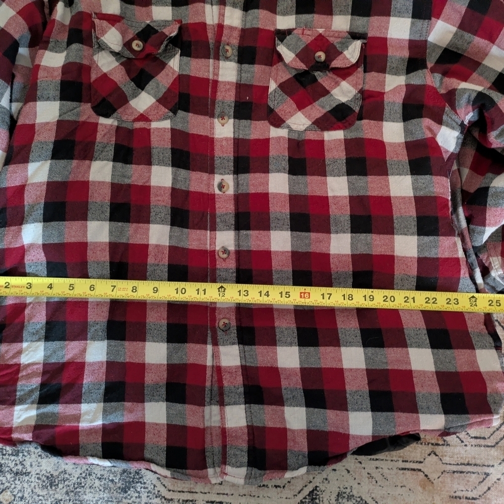 Wrangler Mens Checkered Plaid Flannel Lined Long Sleeve Button Up Shirt Size XL - Picture 6 of 6